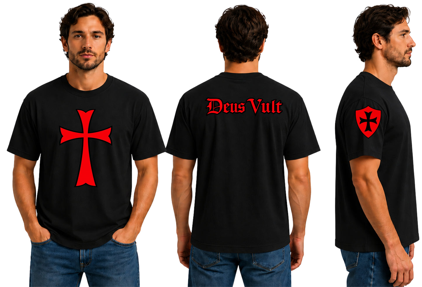 Knights Templar Cross Graphic T-Shirt
