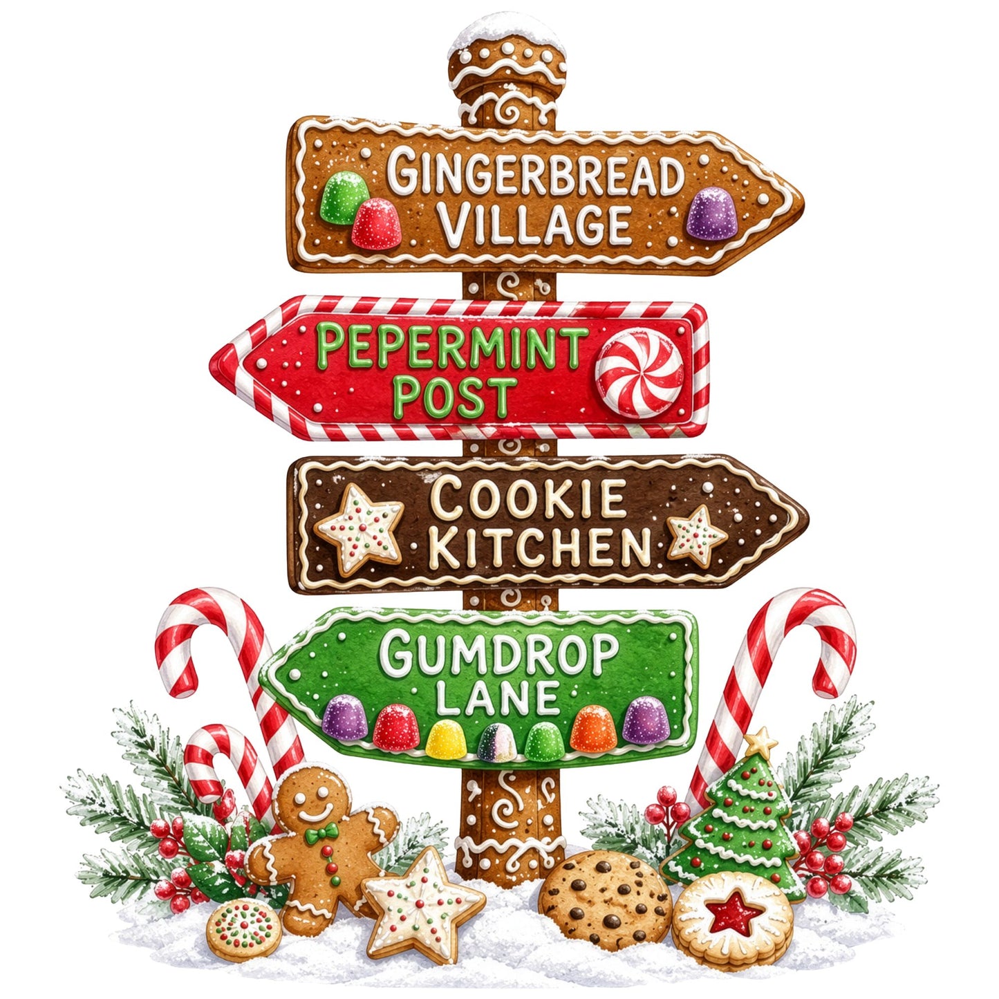 Gingerbread Village DTF Transfer