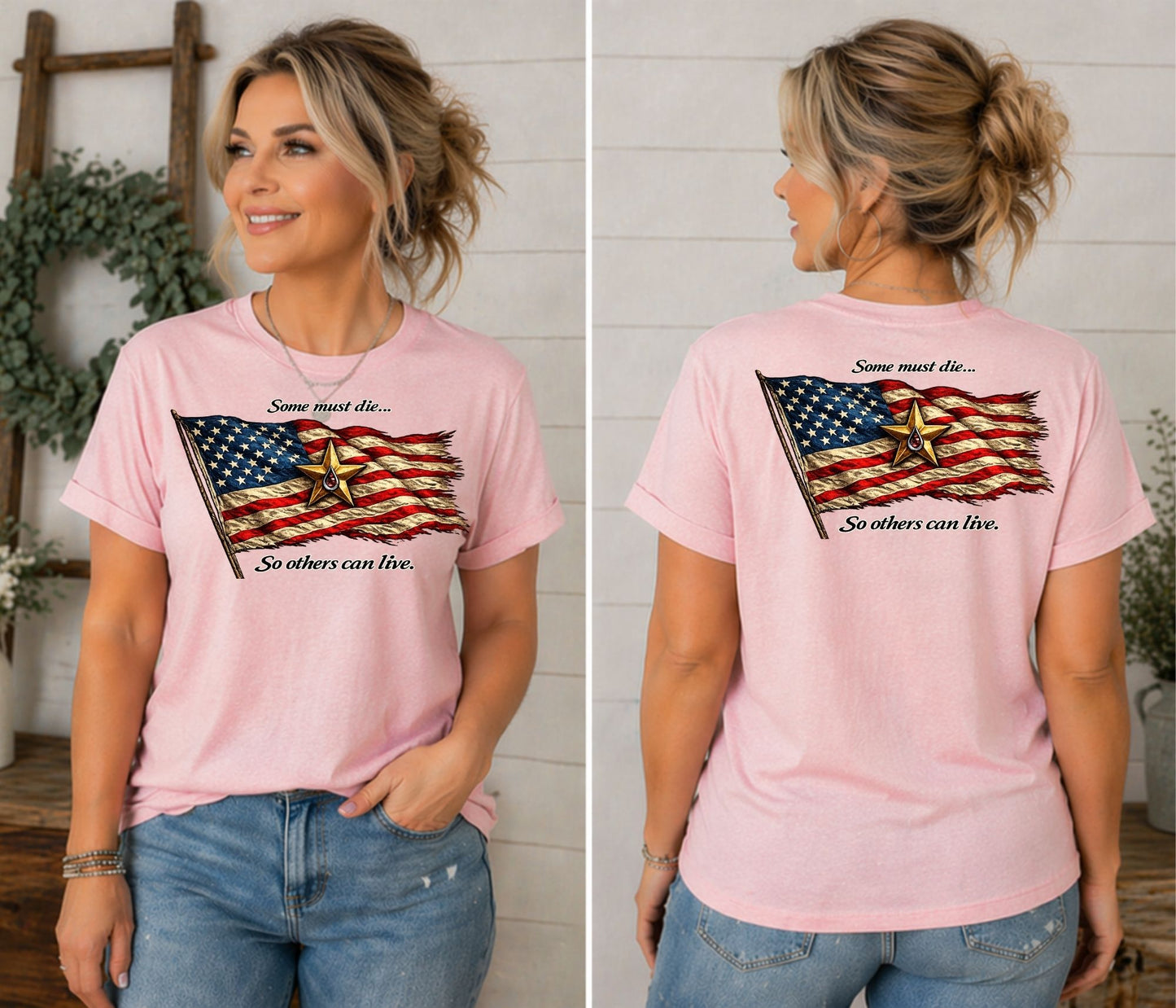 American Flag with Gold Star