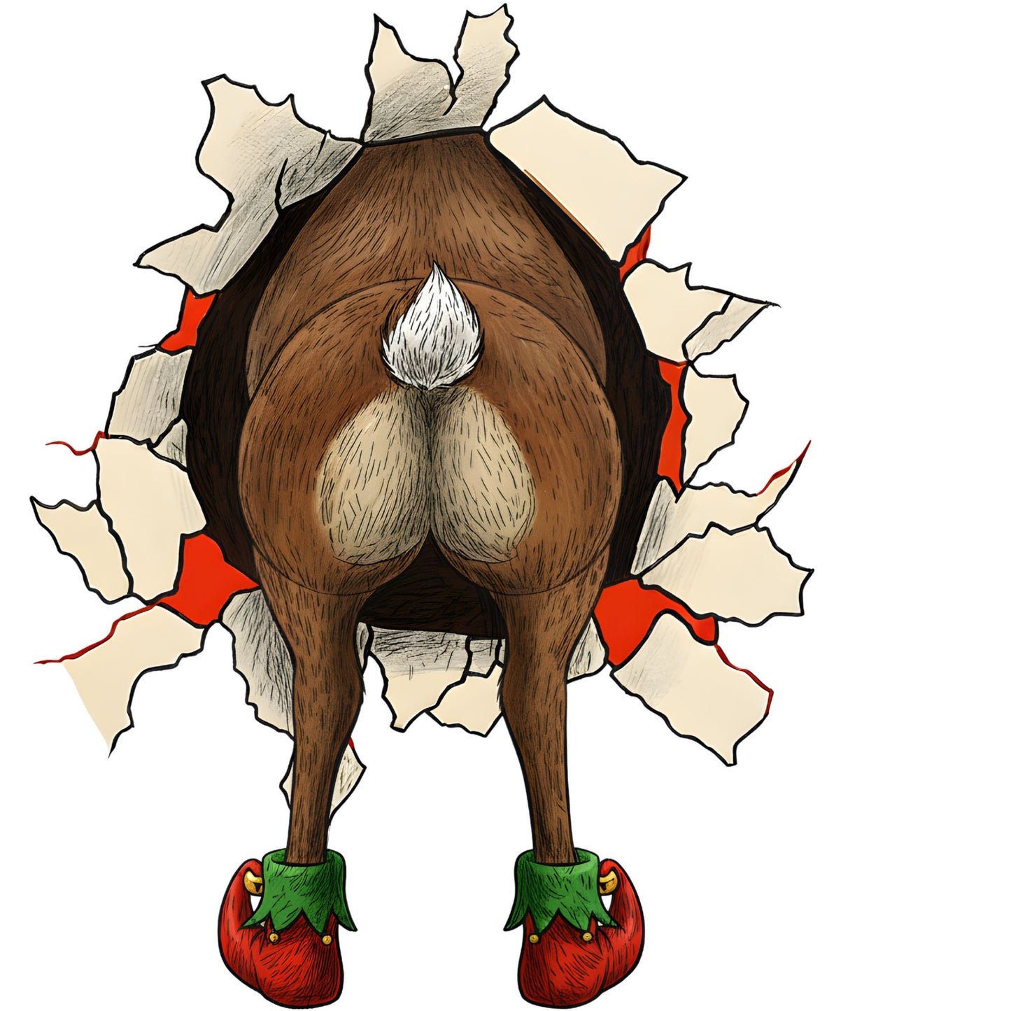 Reindeer Front and Back-Back Image DTF Transfer