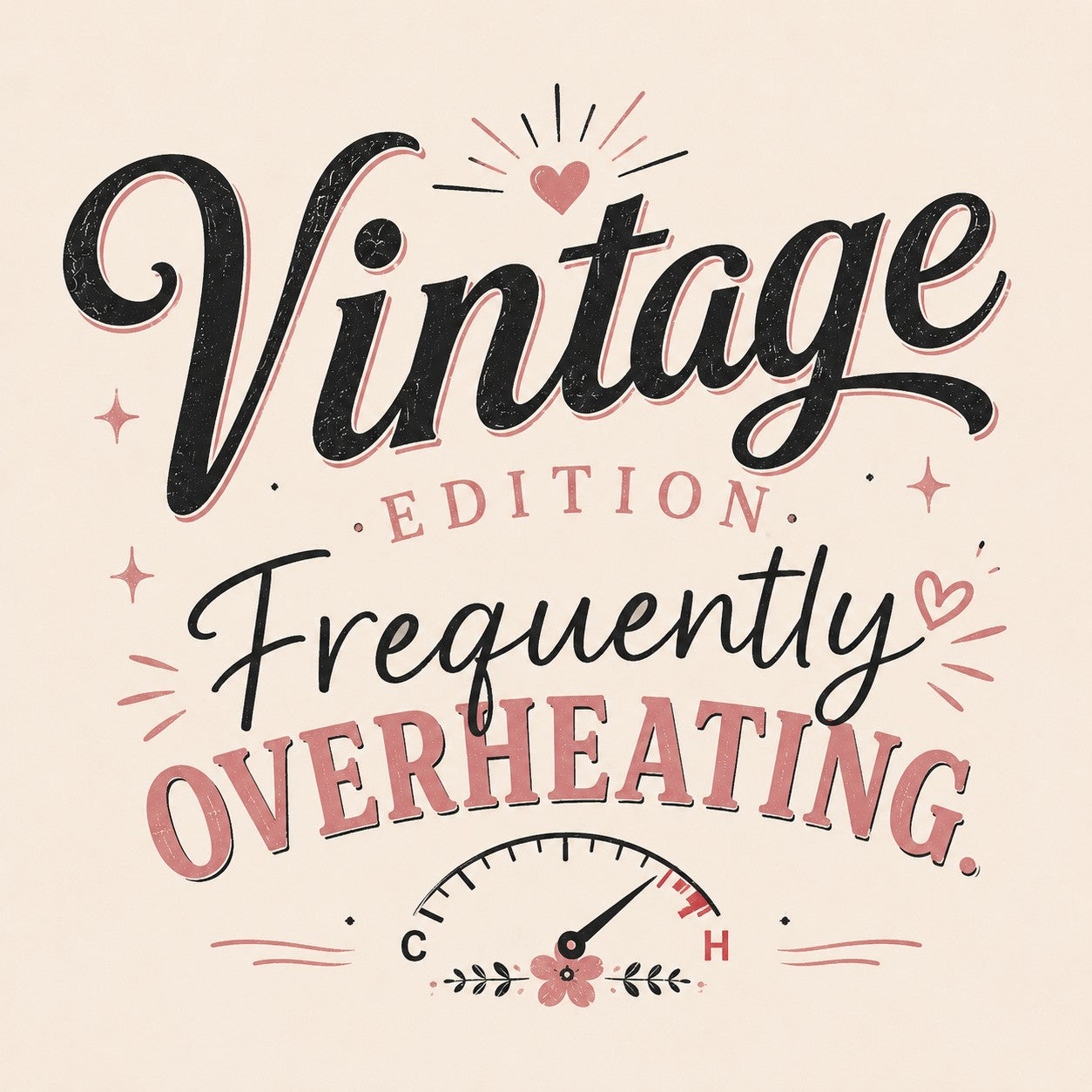 Vintage Overheating DTF Transfer