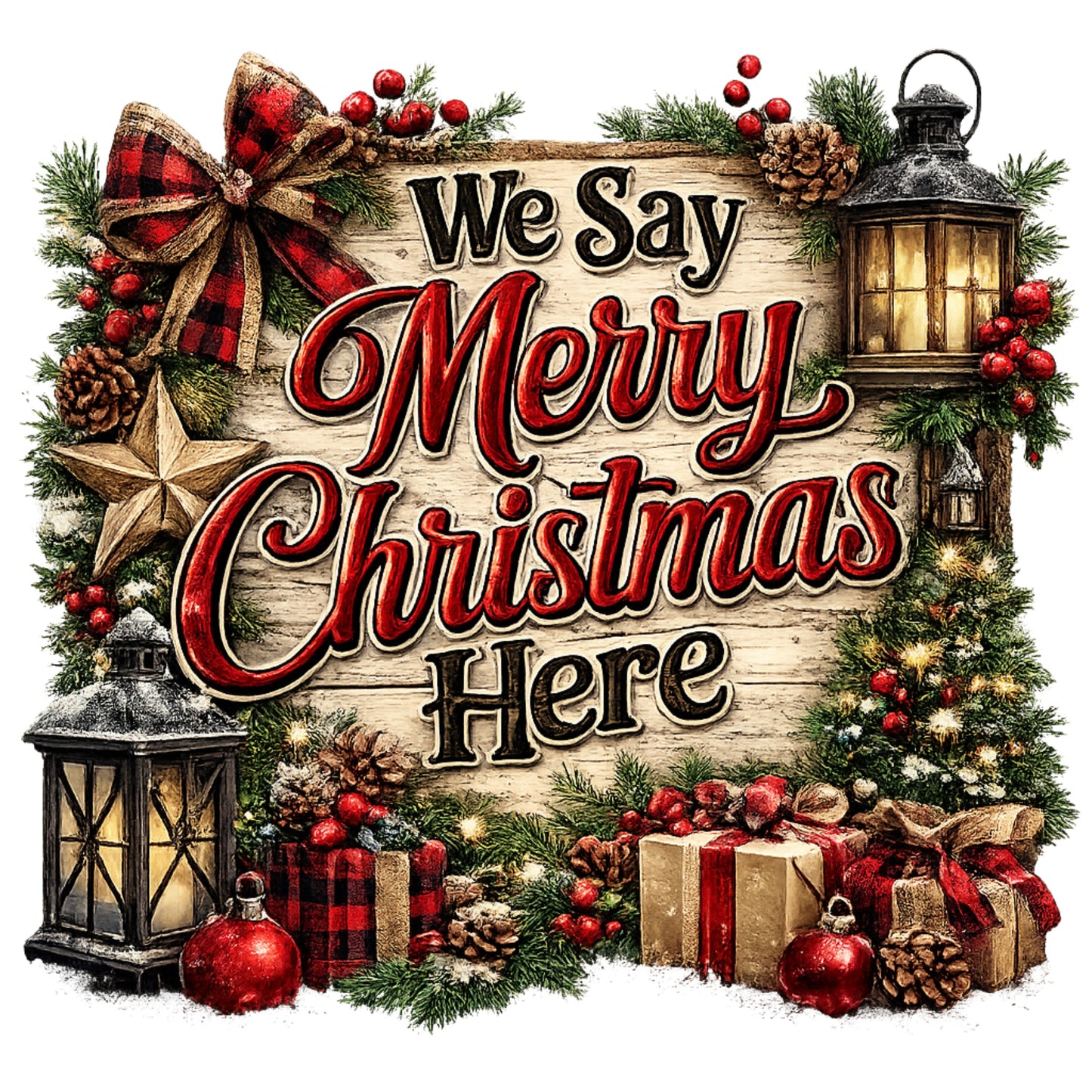 We Say Merry Christmas DTF Transfer