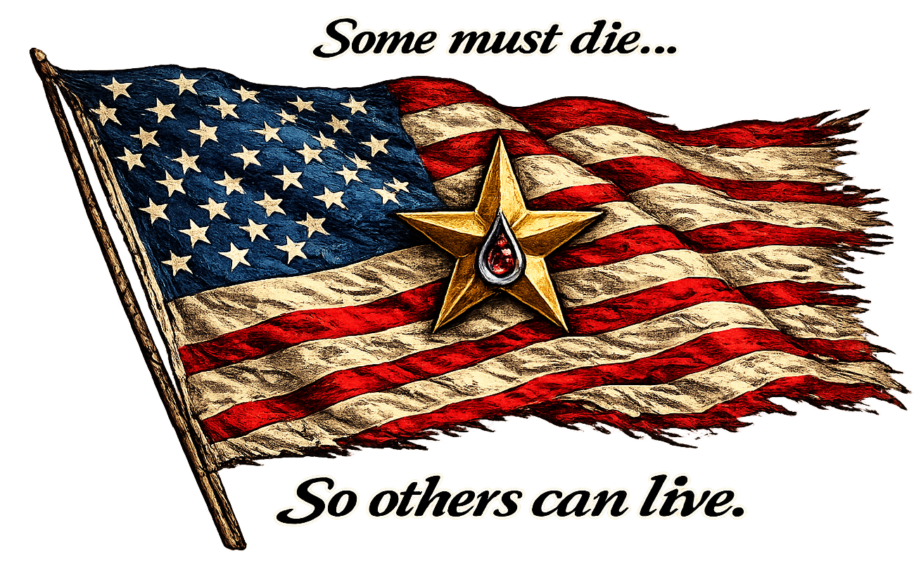 American Flag with Gold Star