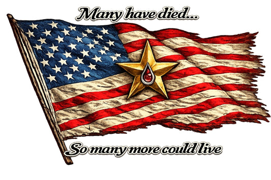 American Flag Gold Star DTF Transfer