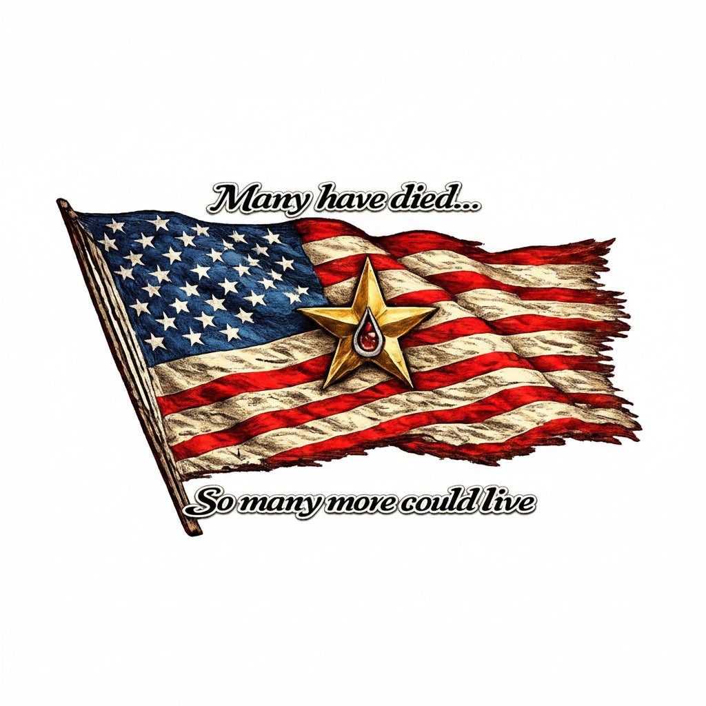 American Flag with Gold Star