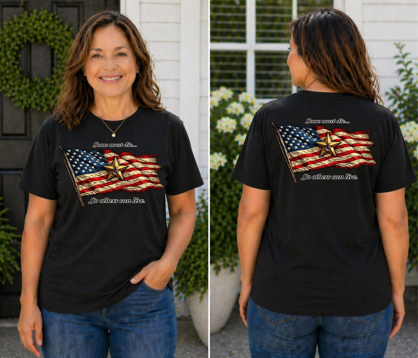 American Flag with Gold Star