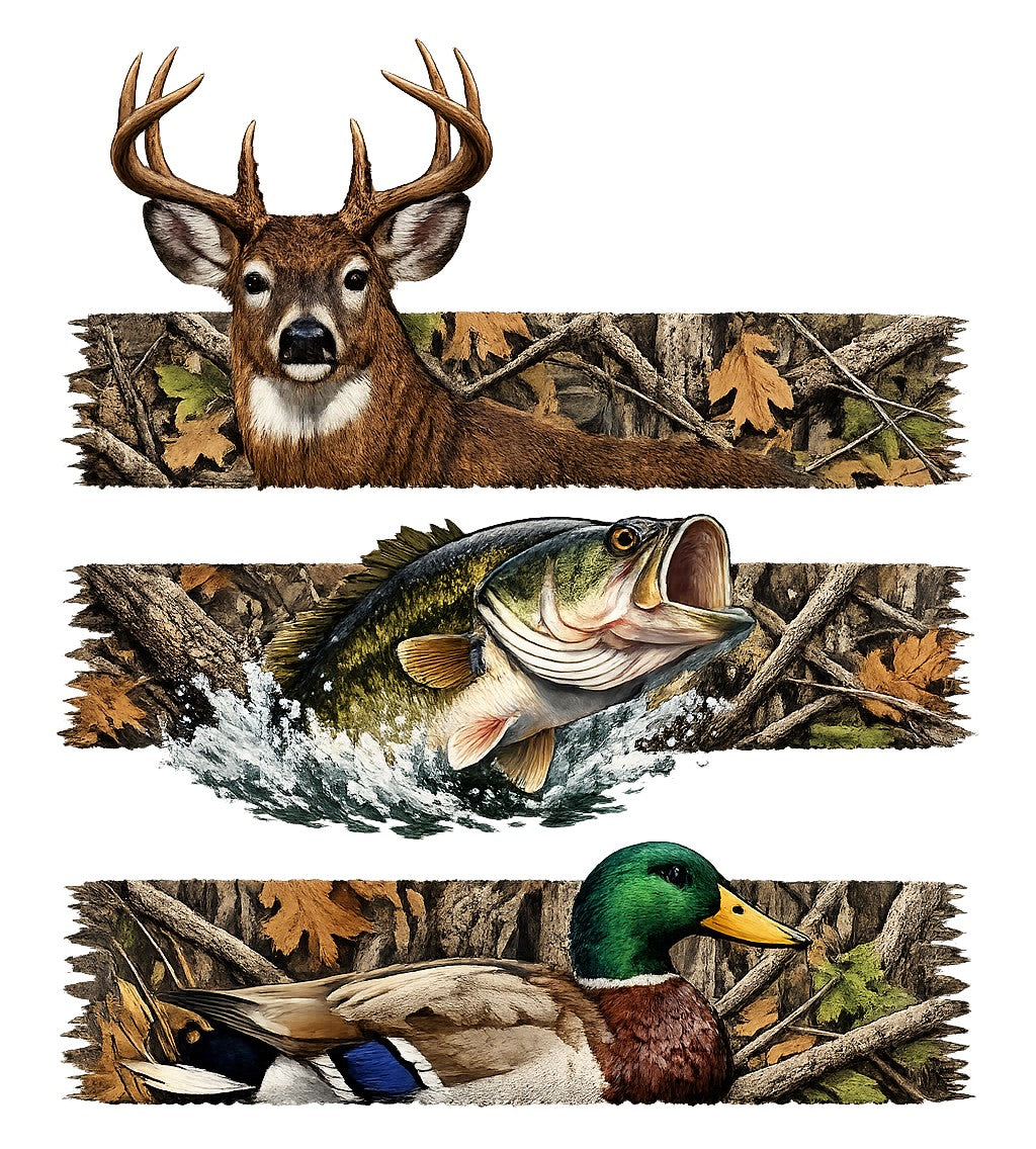 Buck Bass Mallard DTF Transfer