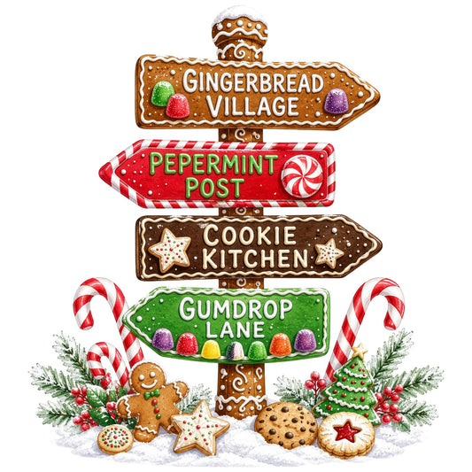 Gingerbread Village DTF Transfer