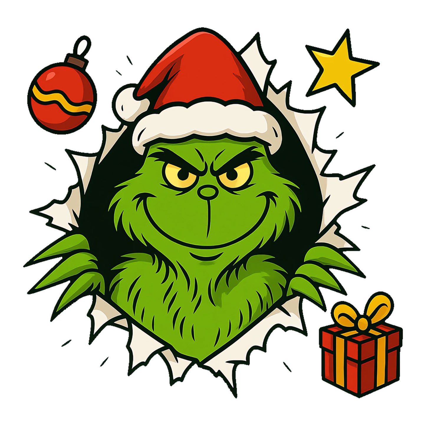 Grinch Front and Back - Back Image DTF Transfer