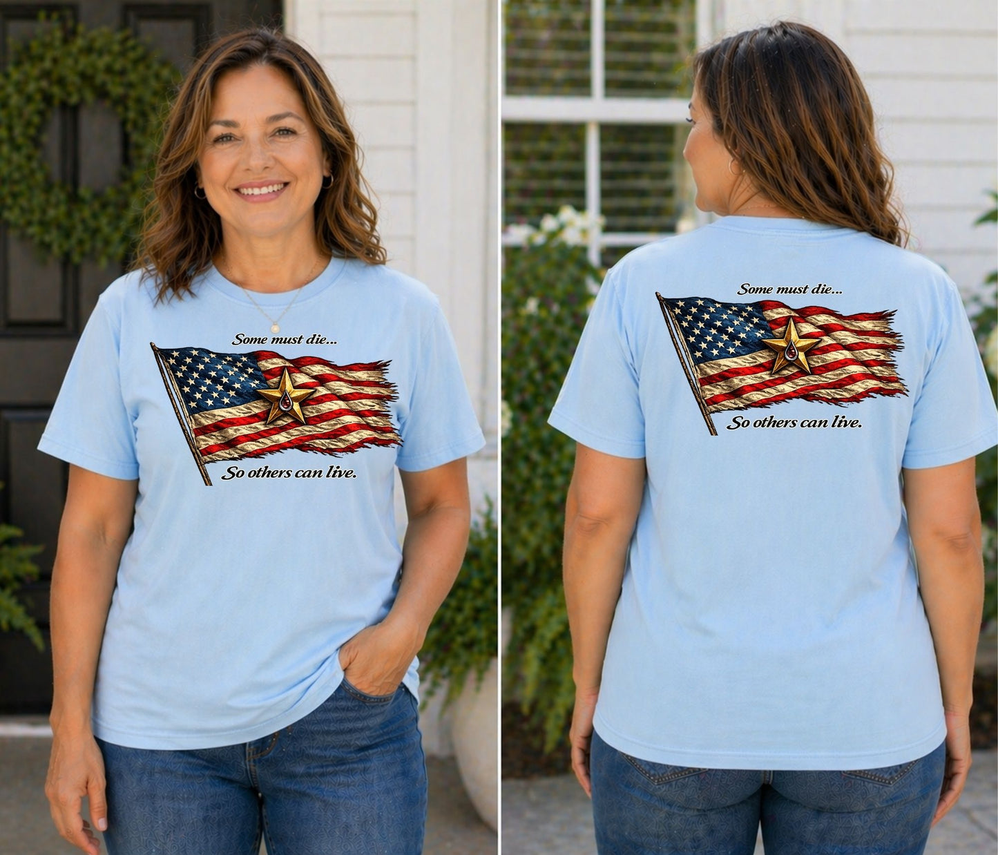 American Flag with Gold Star