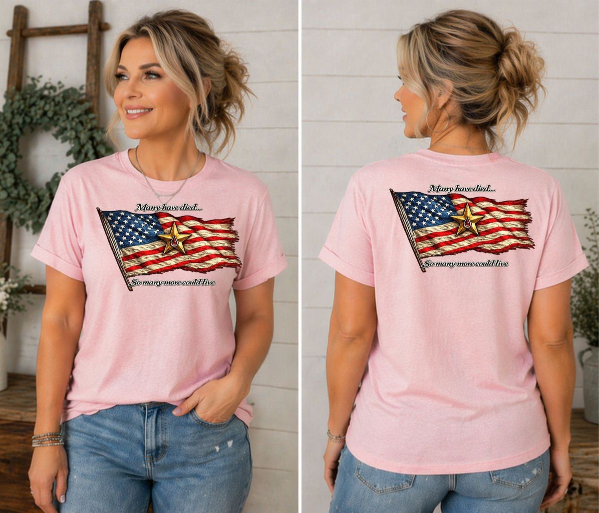 American Flag with Gold Star
