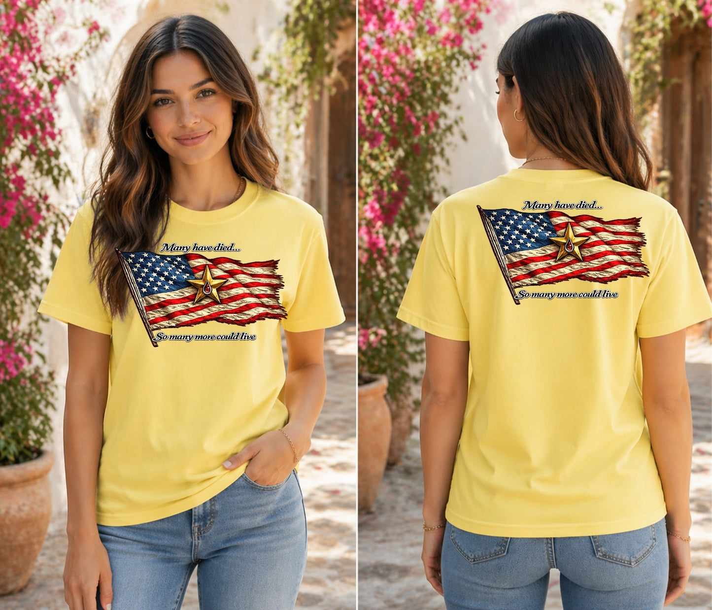 American Flag with Gold Star
