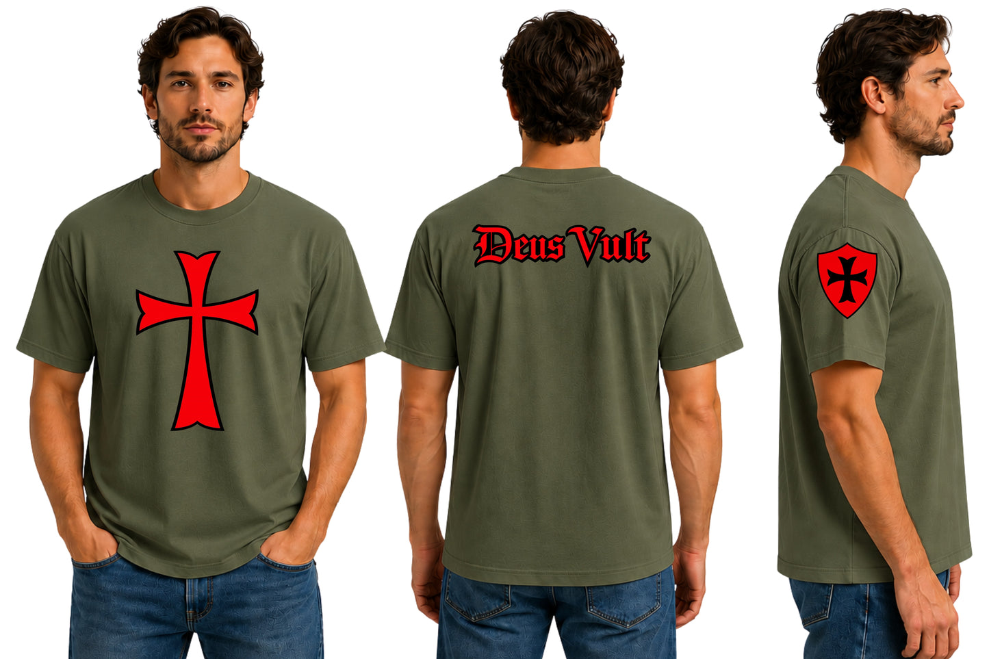 Knights Templar Cross Graphic T-Shirt