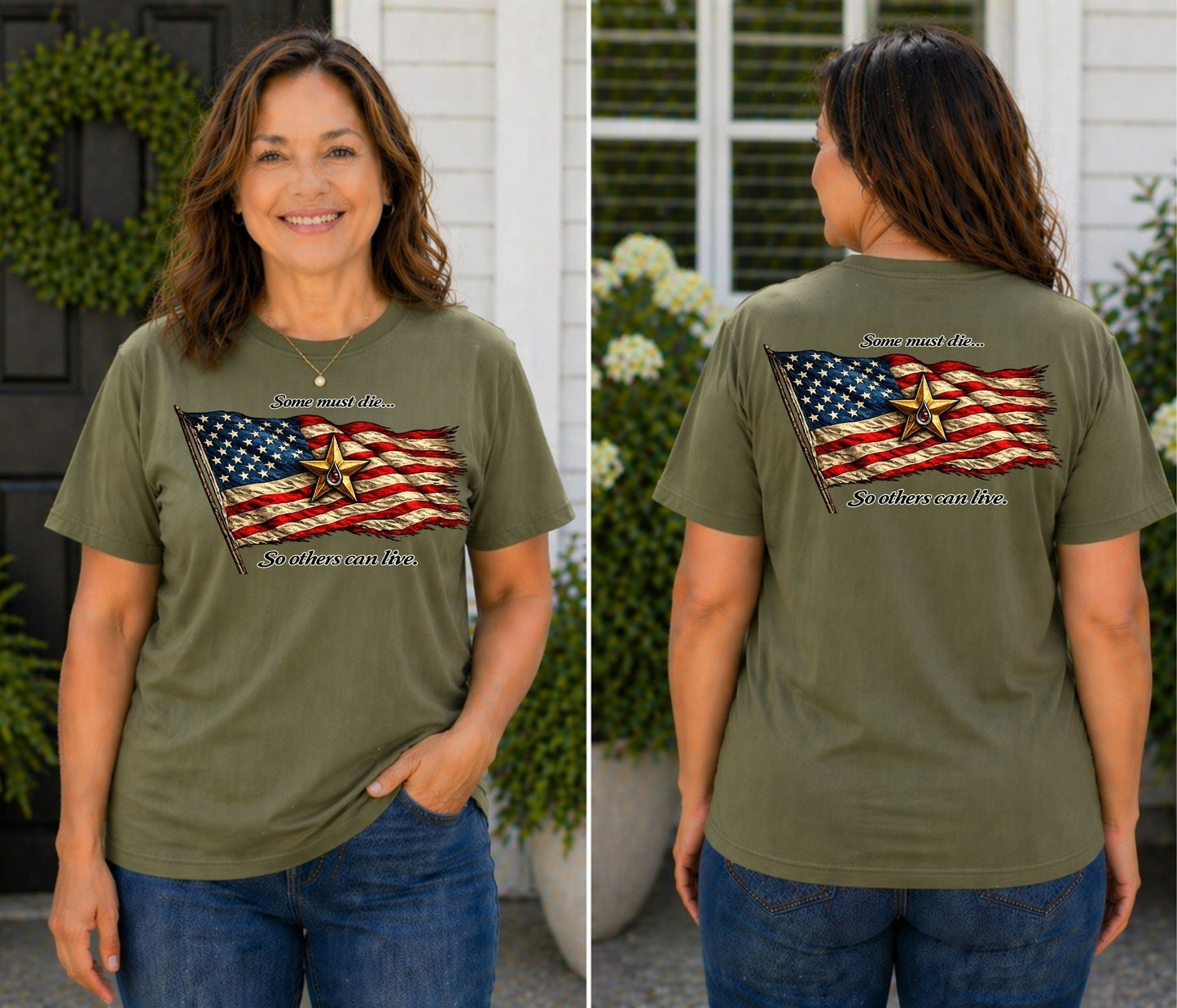 American Flag with Gold Star