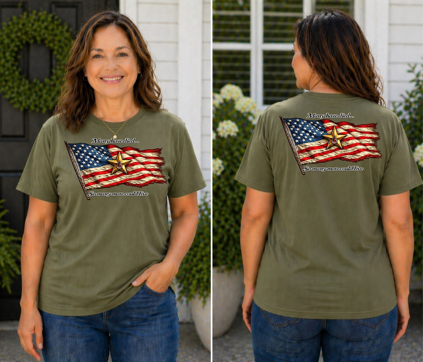American Flag with Gold Star