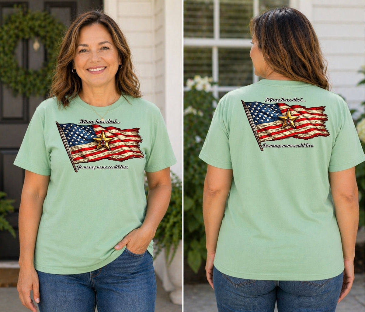 American Flag with Gold Star