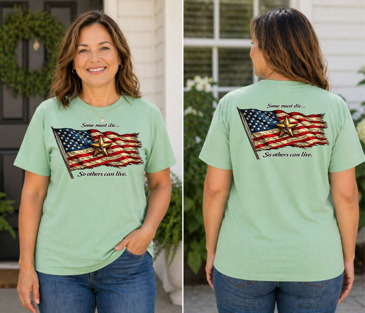 American Flag with Gold Star