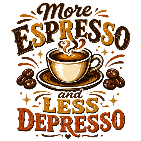 More Espresso Less Depresso DTF Transfer