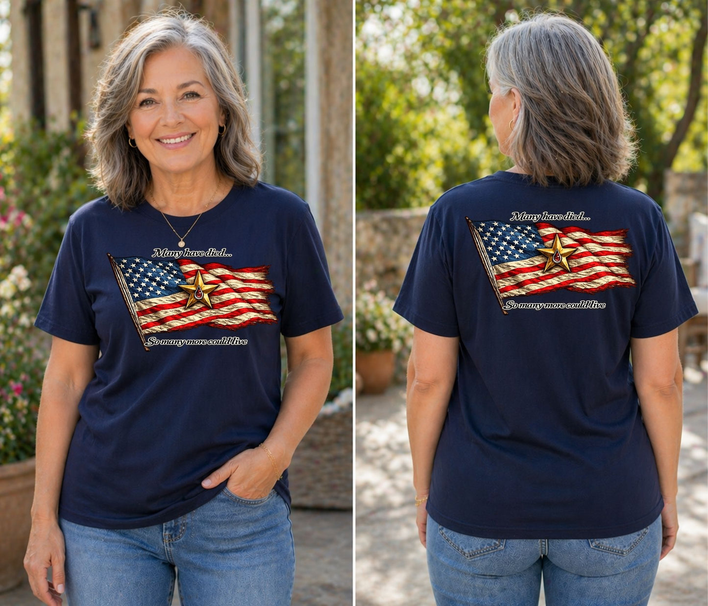 American Flag with Gold Star