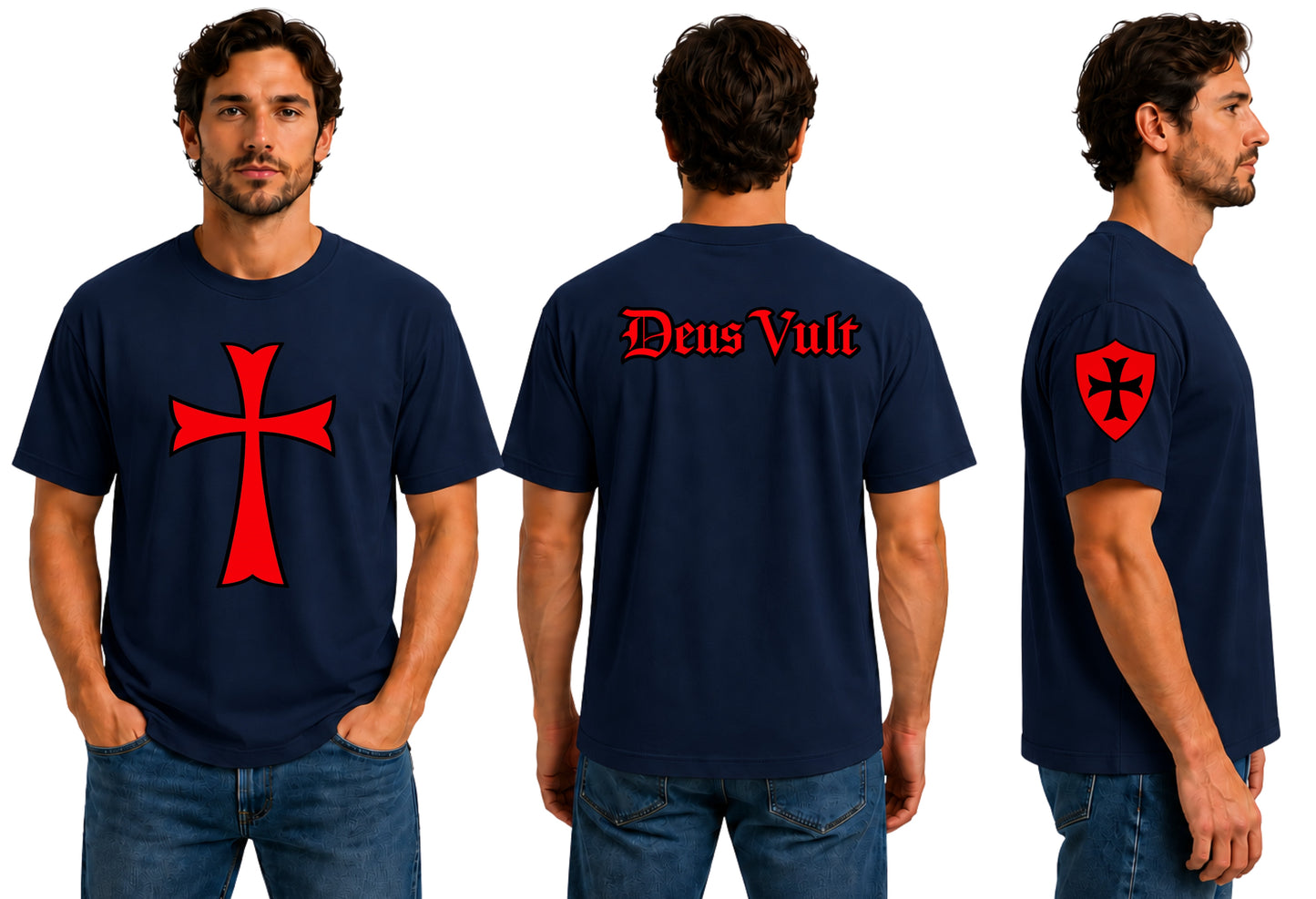 Knights Templar Cross Graphic T-Shirt