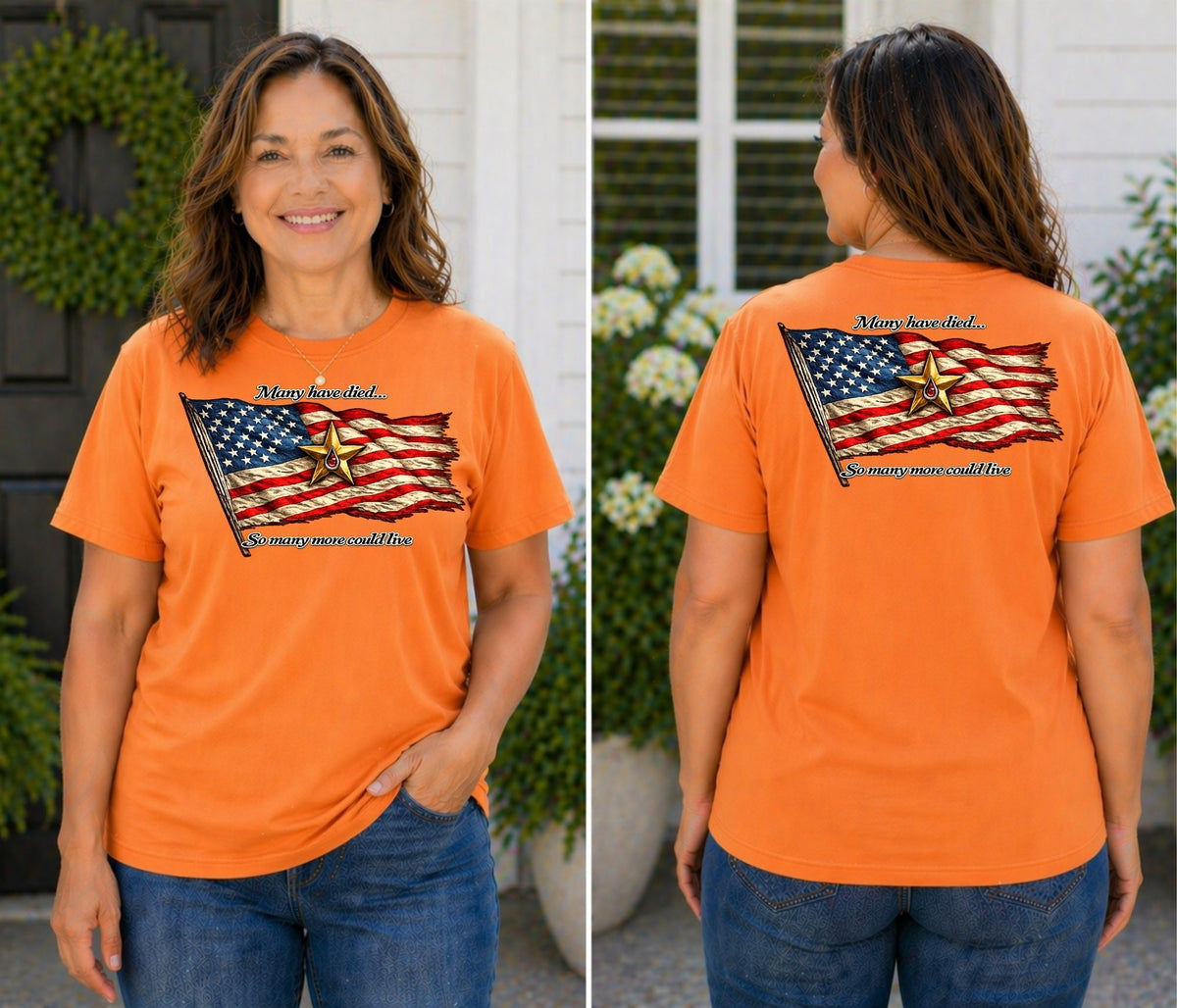 American Flag with Gold Star