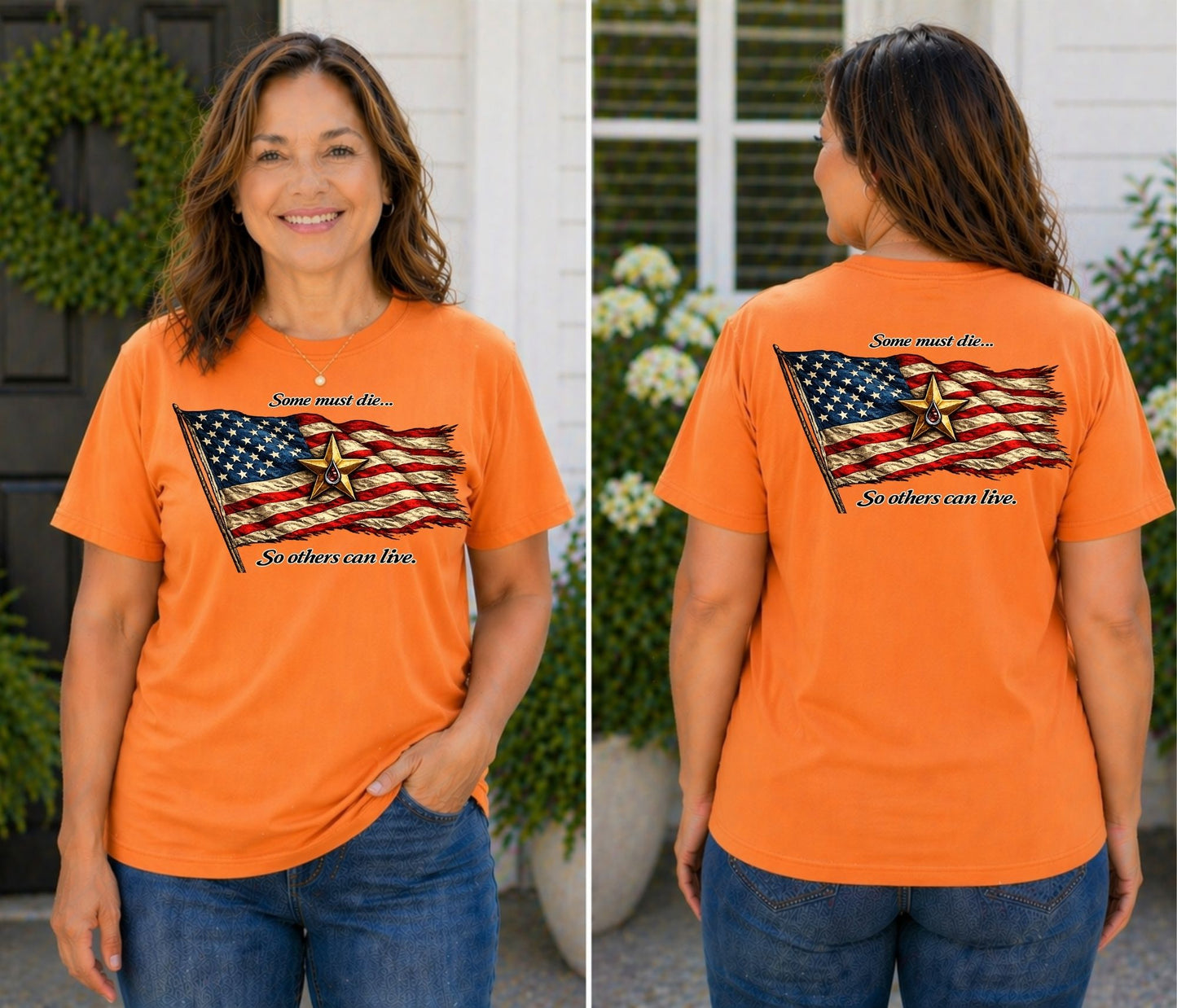 American Flag with Gold Star