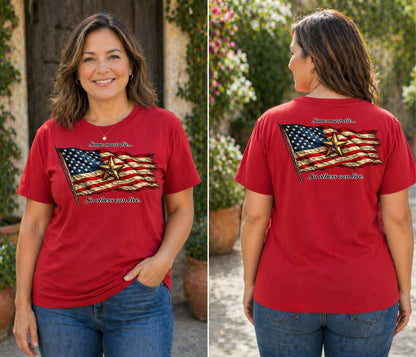 American Flag with Gold Star
