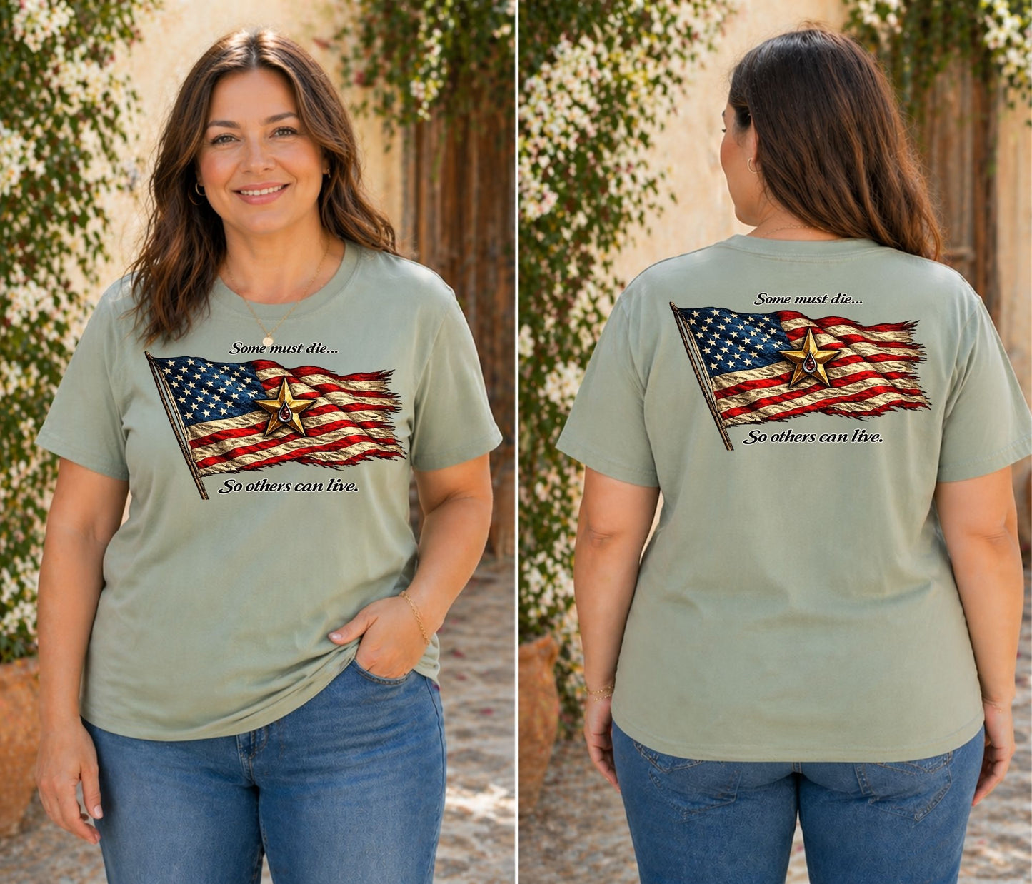 American Flag with Gold Star
