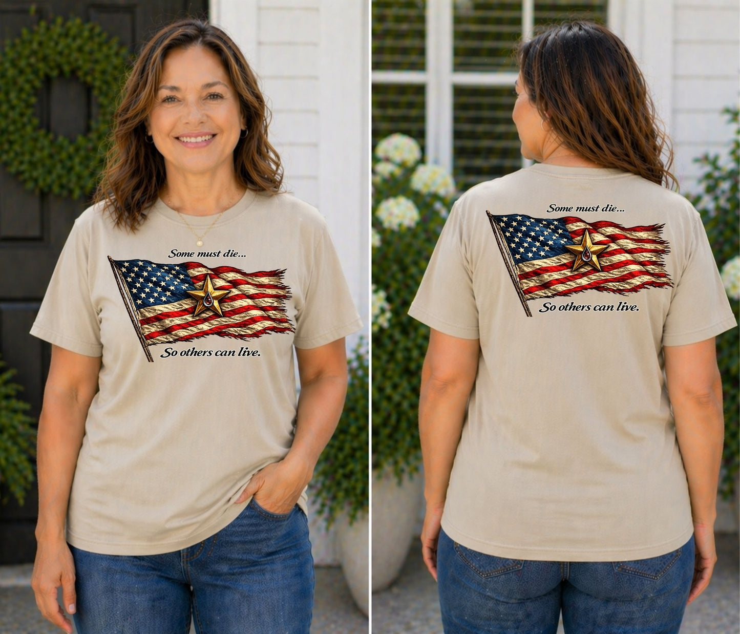 American Flag with Gold Star