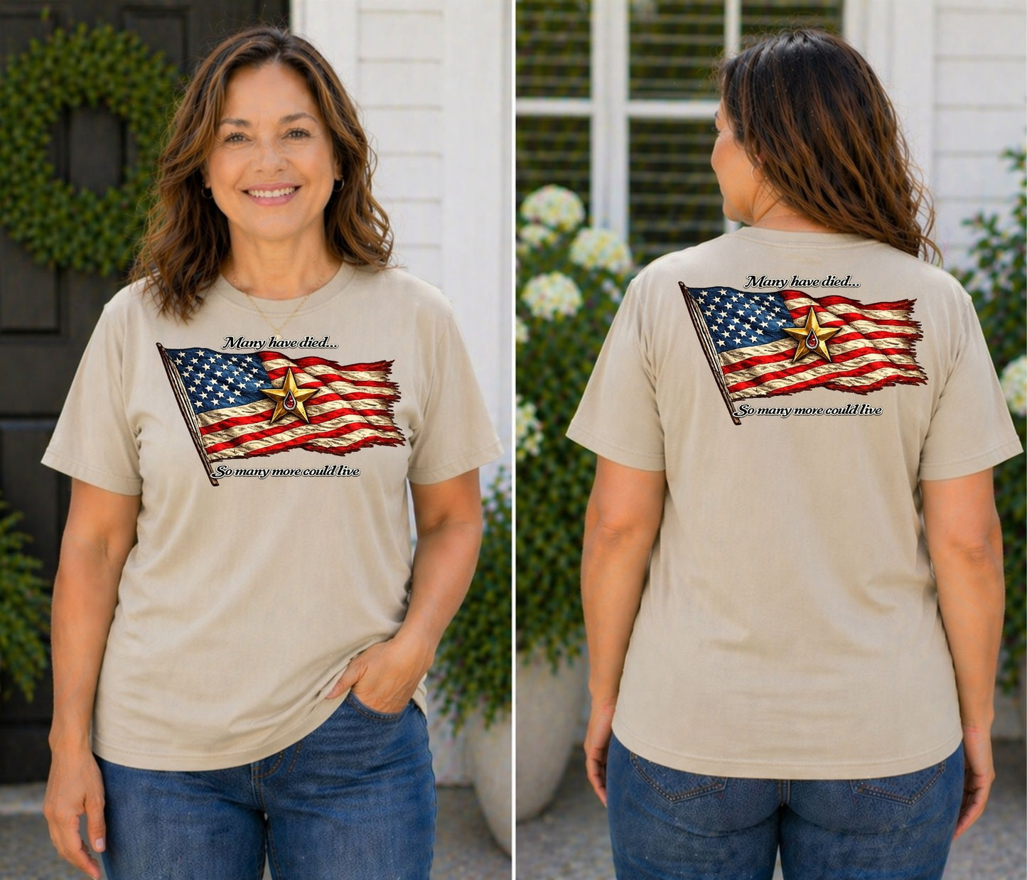 American Flag with Gold Star