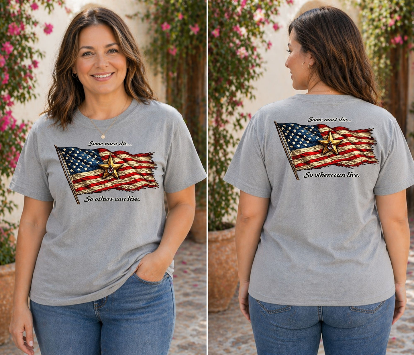 American Flag with Gold Star
