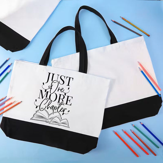 Black and White Canvas Tote