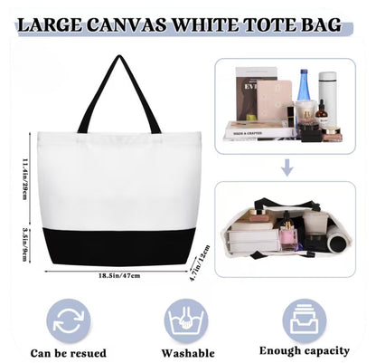 Black and White Canvas Tote