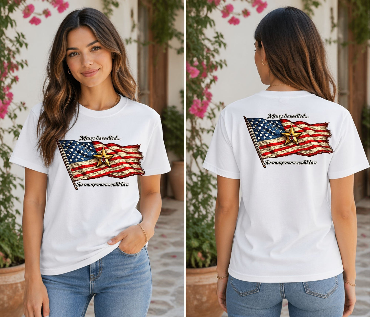 American Flag with Gold Star