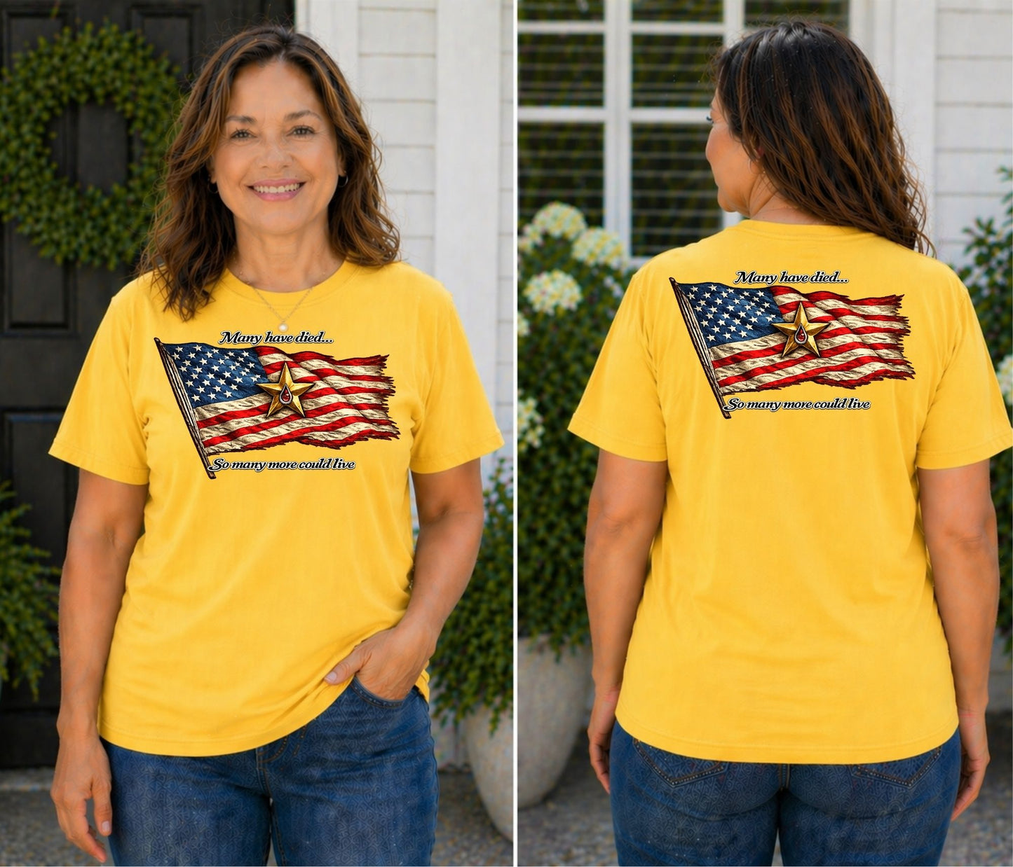 American Flag with Gold Star